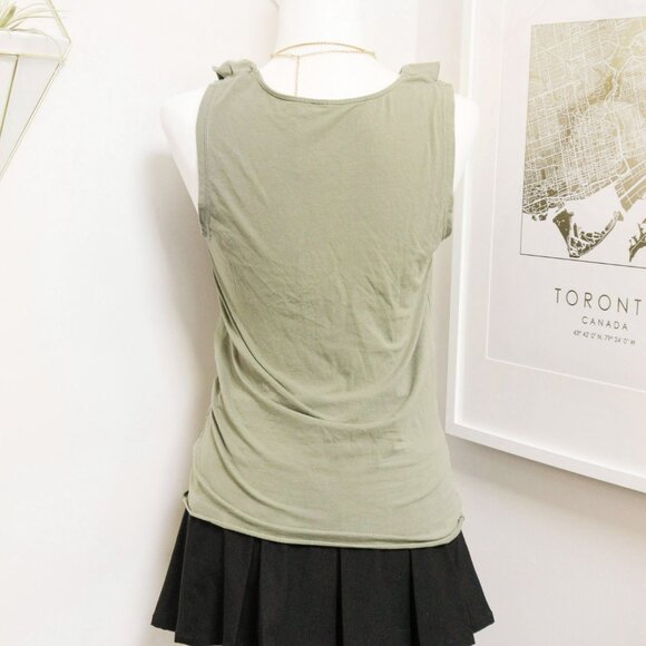 Sage Green Ruffle Neck Tank Top 🫒 ESPRIT - Picture 3 of 8